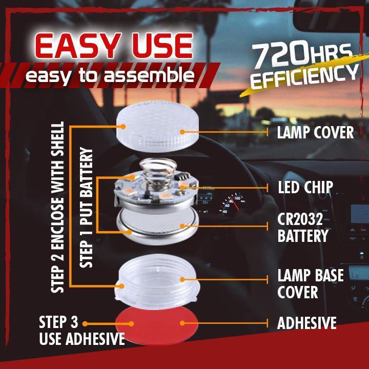One-Touch Self-Adhesive Car Led Light 4PCS
