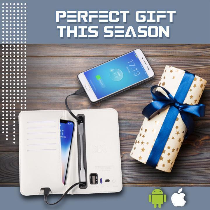 Universal Leather Phone Charging Wallet