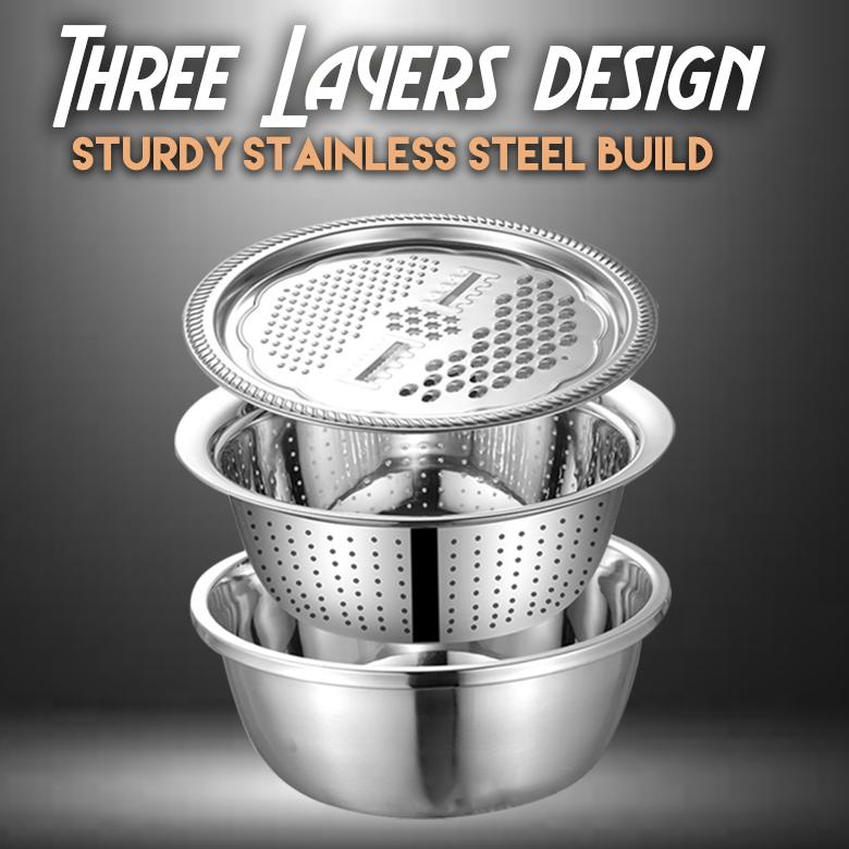 Multifunctional Stainless Steel Julienne Basin