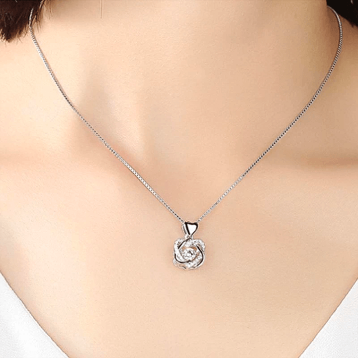Heart Necklace Set With Rose