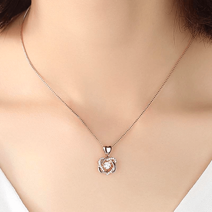 Heart Necklace Set With Rose