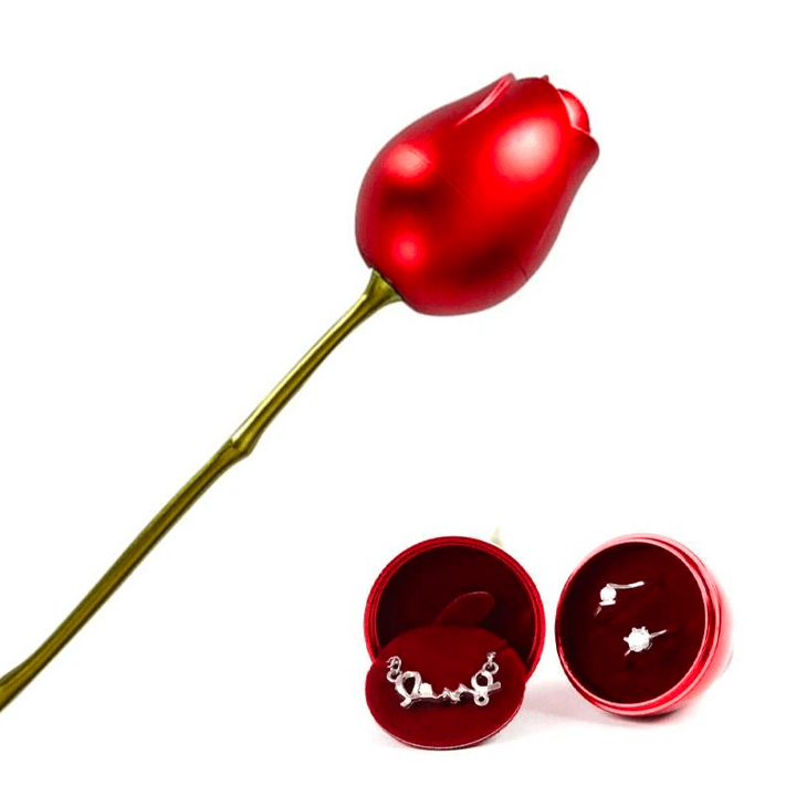 Heart Necklace Set With Rose