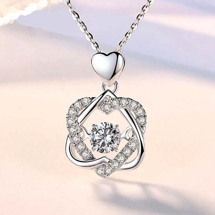 Heart Necklace Set With Rose