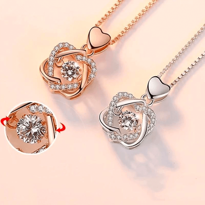 Heart Necklace Set With Rose