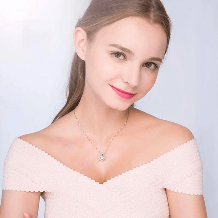 Heart Necklace Set With Rose