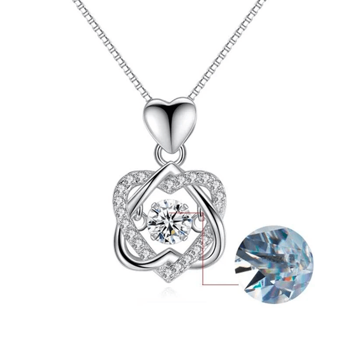 Heart Necklace Set With Rose