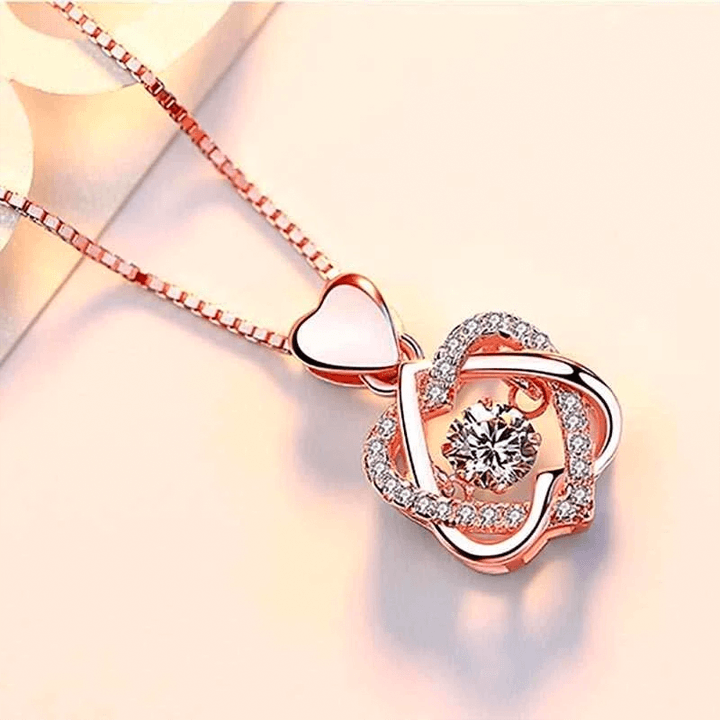 Heart Necklace Set With Rose