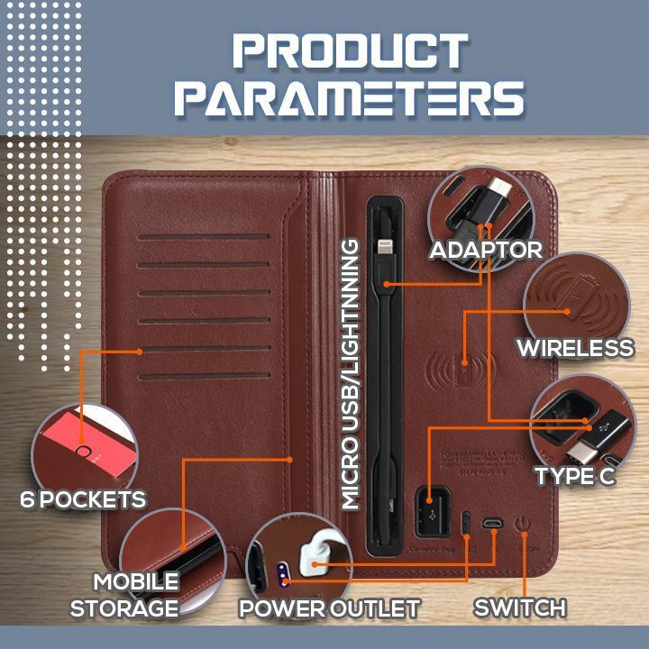 Universal Leather Phone Charging Wallet