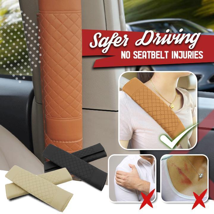 Car Leather Seat Belt Shoulder Covers