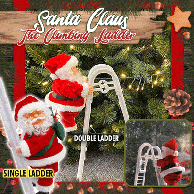 Santa Claus Climbing The Ladder