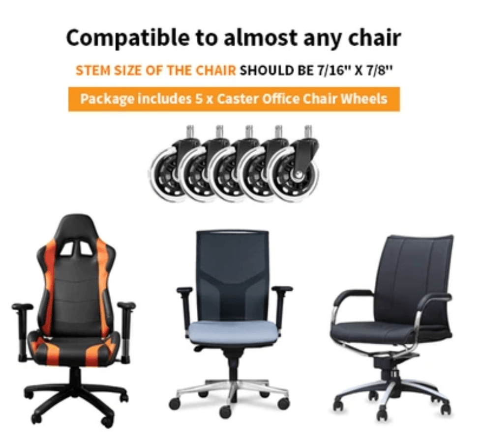 Caster Office Chair Wheels Set