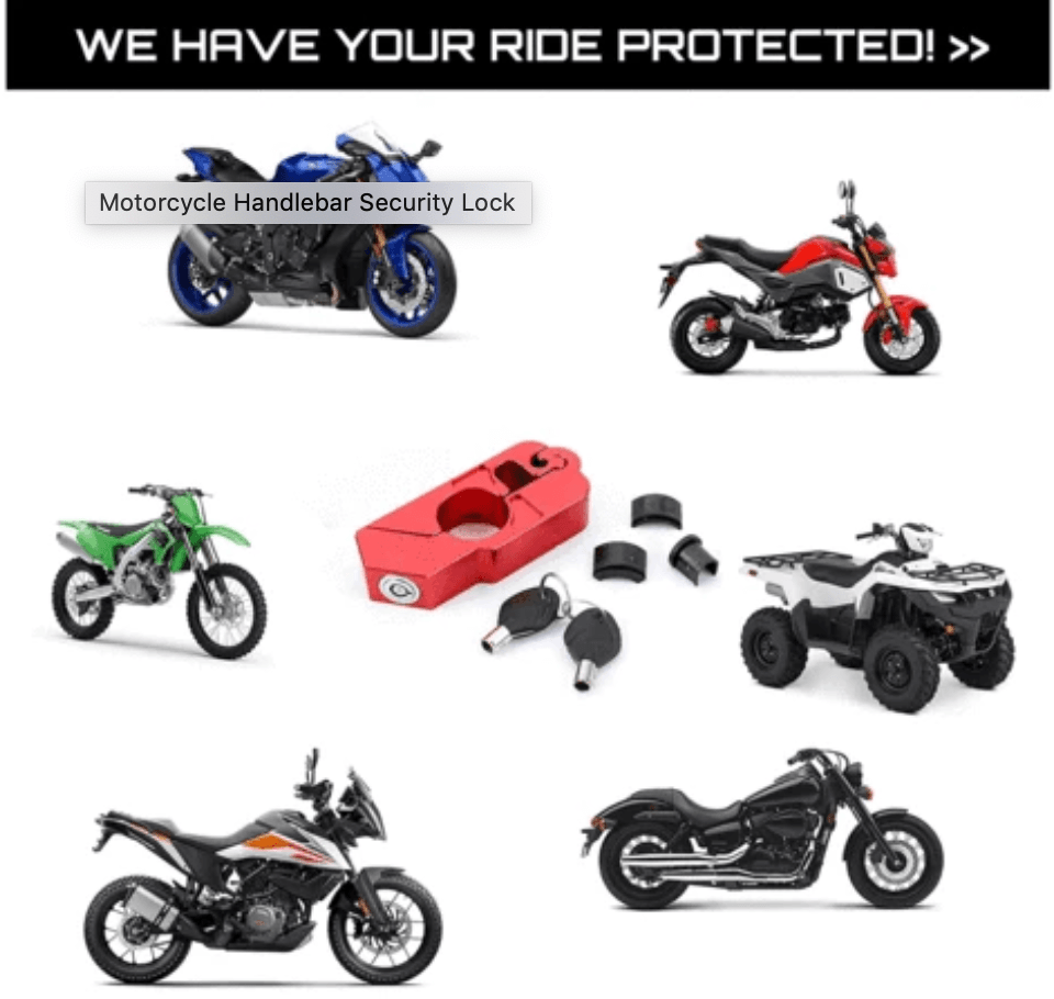 Motorcycle Handlebar Security Lock