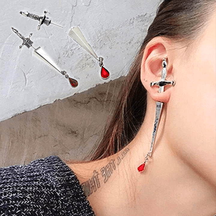 Blood Sworn Dagger Stud Earrings