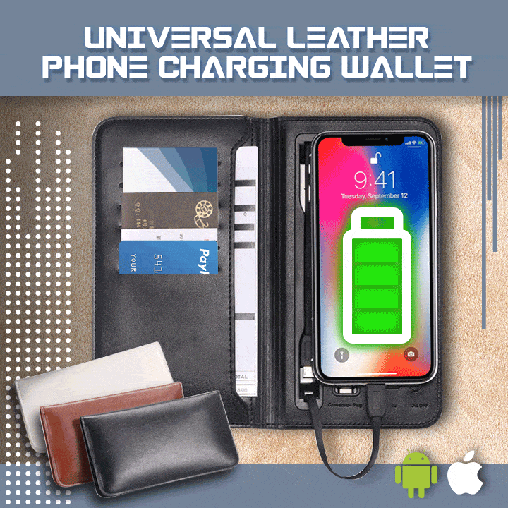 Universal Leather Phone Charging Wallet