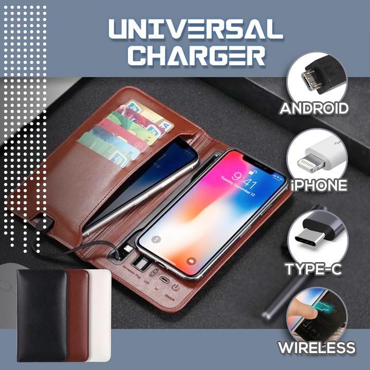 Universal Leather Phone Charging Wallet