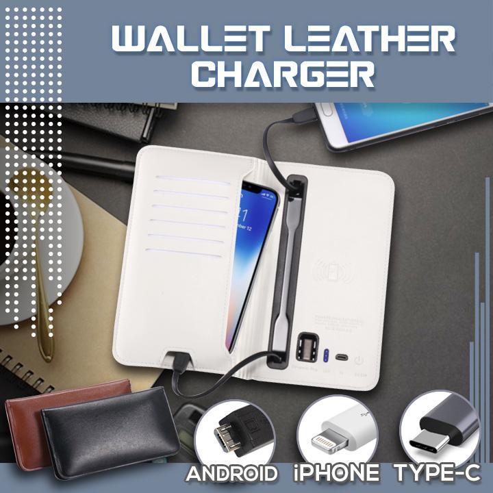 Universal Leather Phone Charging Wallet