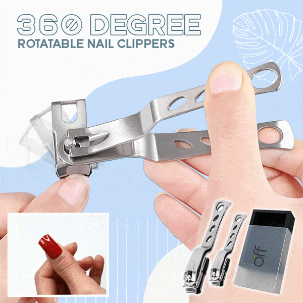 360 Degree Rotatable Nail Clippers 2PCS Set