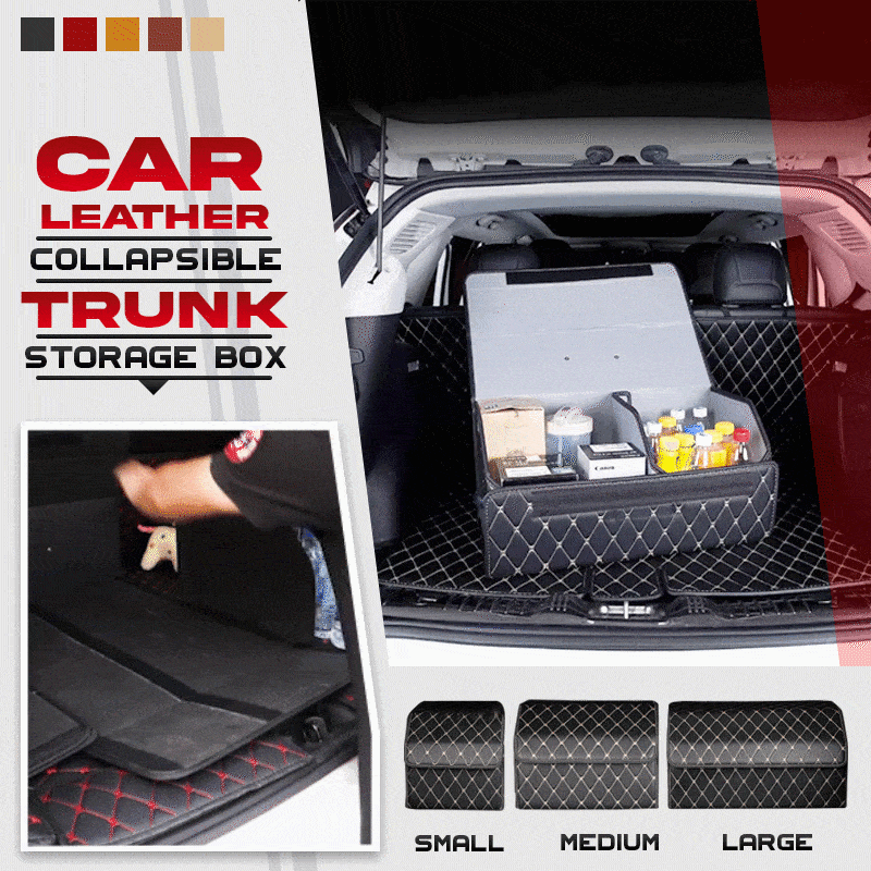 Car Leather Collapsible Trunk Storage Box