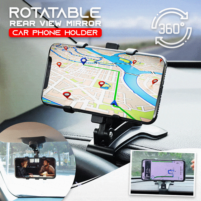 Rotatable Rear-view Mirror Car Phone Holder