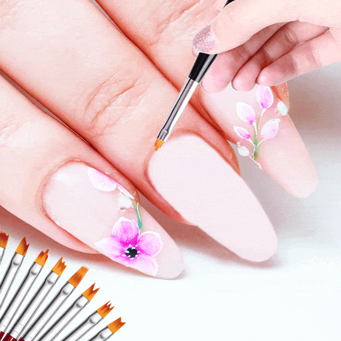 FloralGarden Nail Art Styling Brush Set