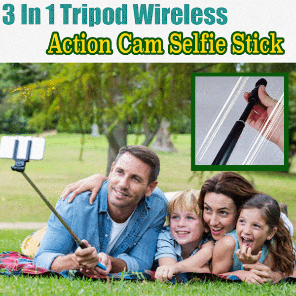 3 In 1 Tripod Wireless Action Cam Selfie Stick