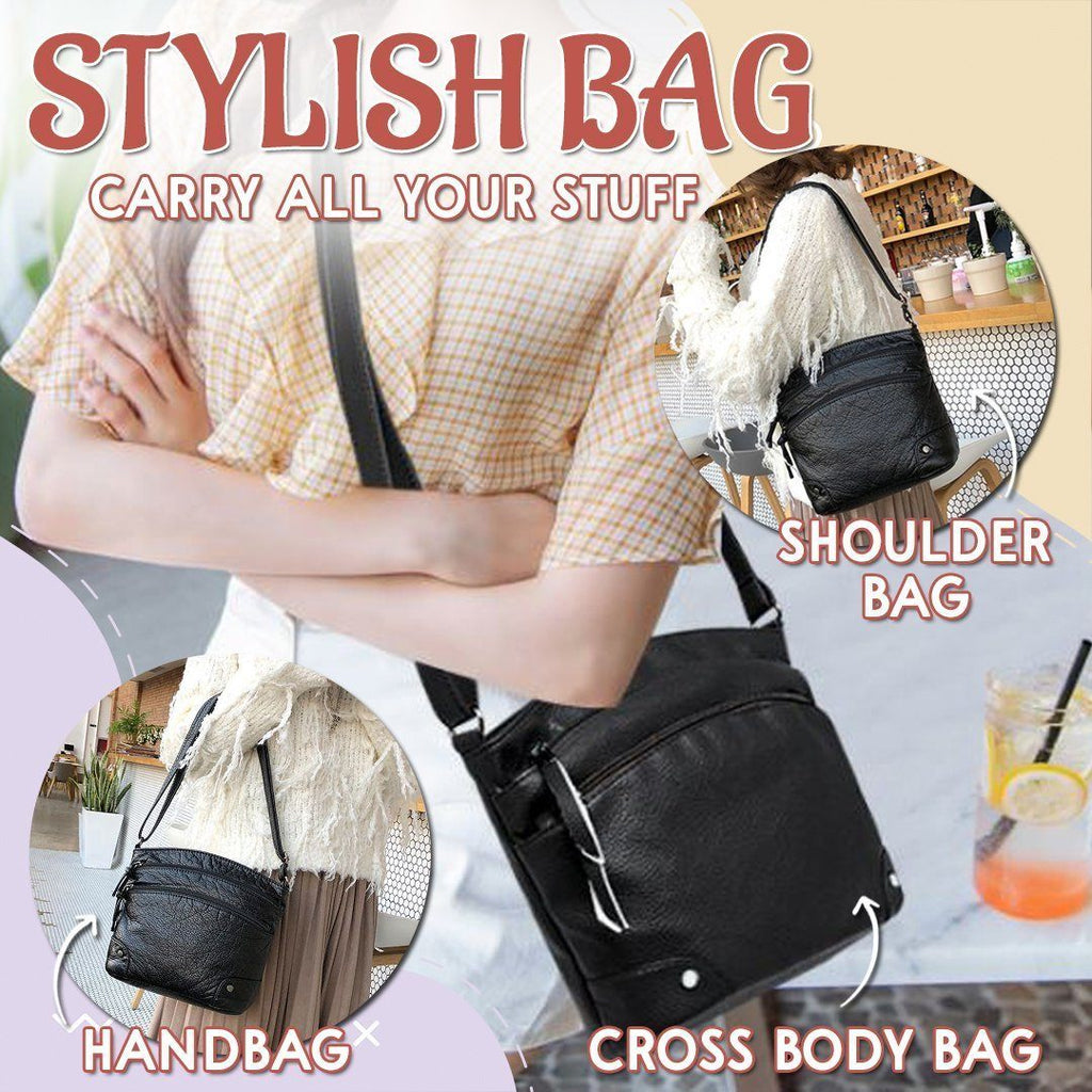 Multi-Compartment Leather Bag