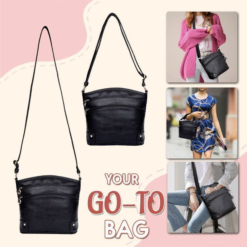 Multi-Compartment Leather Bag