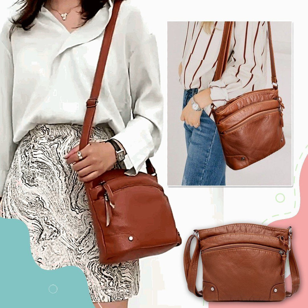 Multi-Compartment Leather Bag