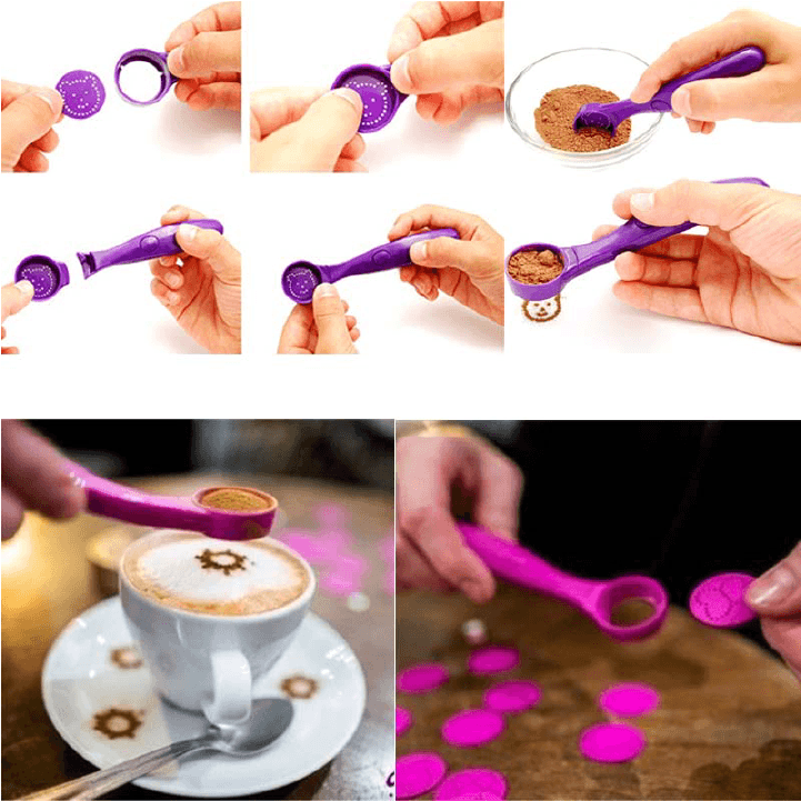 Art Stencils Coffee Pastry Spoon