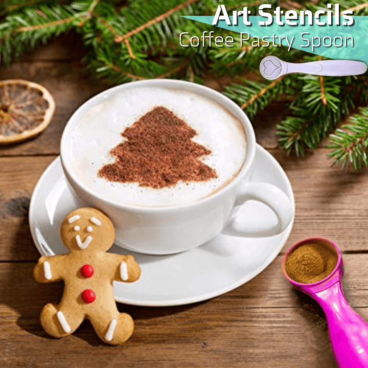 Art Stencils Coffee Pastry Spoon