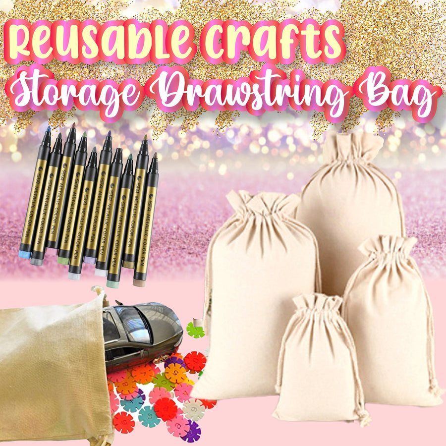 Reusable Crafts Storage Drawstring Bag