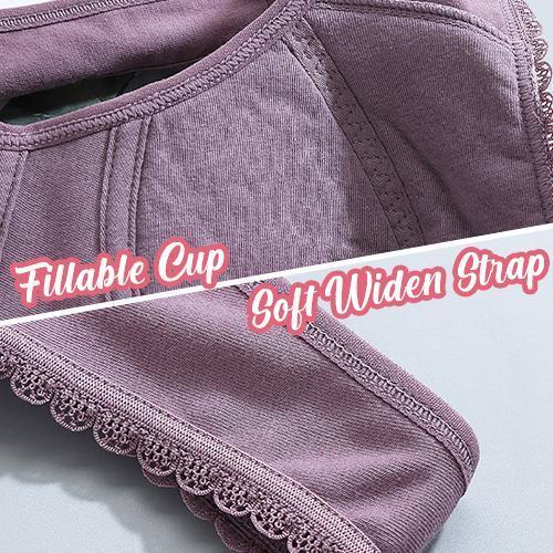 Front Button Wireless Gathering Bra