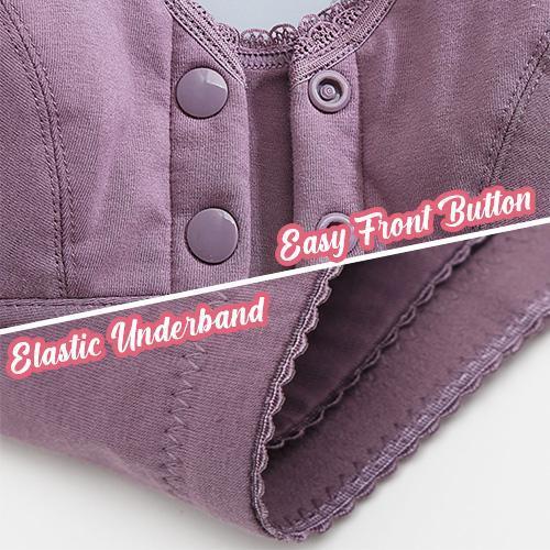 Front Button Wireless Gathering Bra