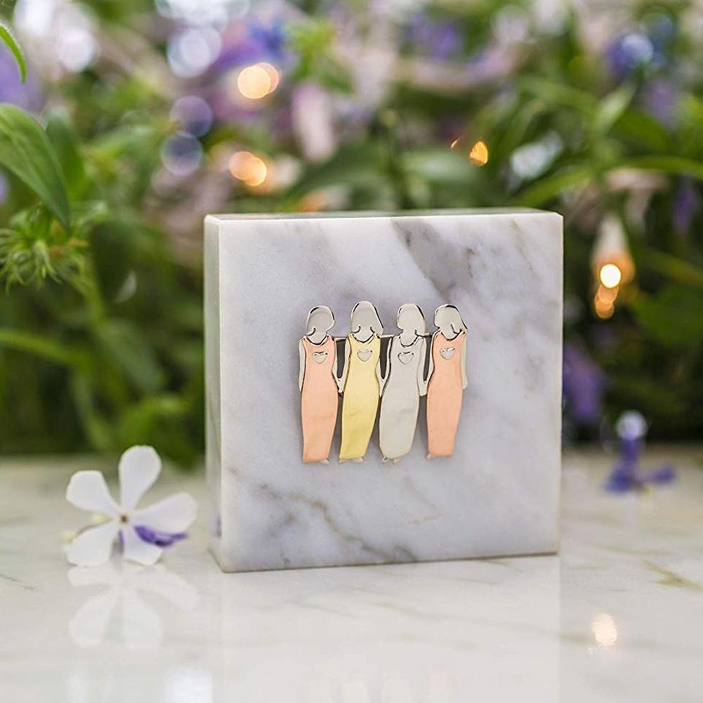 Sisterhood Tri-Color Brooch