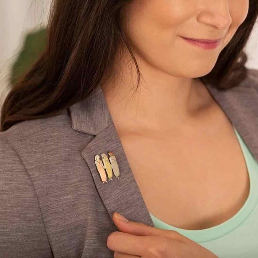 Sisterhood Tri-Color Brooch